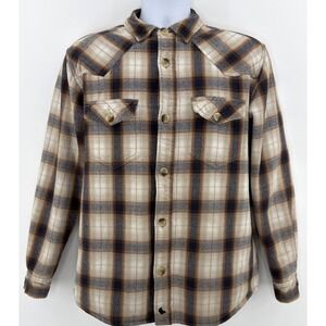 Cody James Men's Sherpa Lined Western Flannel Shacket Regular Fit Size Small